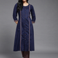 Women Navy Blue Ethnic Motifs Embroidered Kurta Set