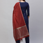 Women Navy Blue Ethnic Motifs Kurta Set