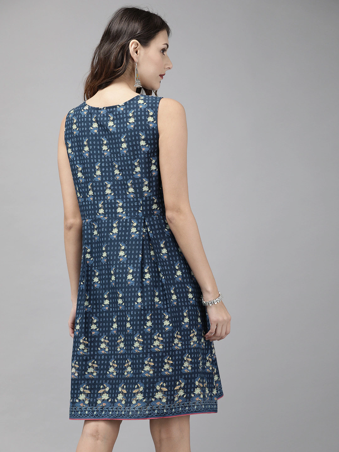 Women Navy Blue A-Line Dress