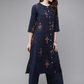 Women Navy Blue Printed Kurta Set