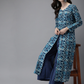 Women Navy Blue Kurta with Palazzos
