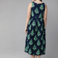 Women Navy Blue & Green Kurta