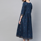 Women Navy Blue & Off-White Dress