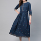 Women Navy Blue & Off-White Dress