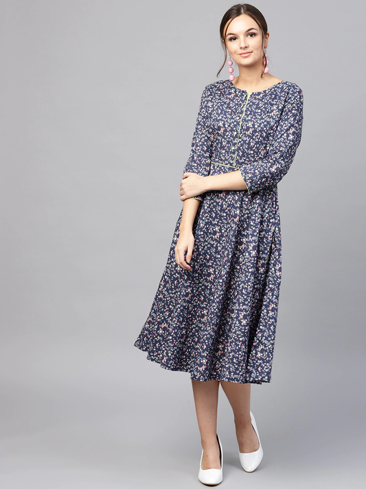 Women Printed Fit and Flare Dress