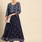 Women Navy Blue & Pink Kurta Set