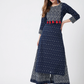 Women Navy Blue & White Printed Kurta Set