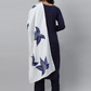 Women Navy Blue & White Printed Kurta Set
