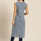 Women Navy Blue & White Printed Kurta Set