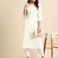 Women Off-White Solid Kurta Set