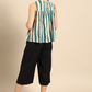 Women Off-White & Blue Striped Kurta Set