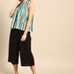 Women Off-White & Blue Striped Kurta Set