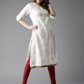 Women Off-White Straight Kurta