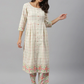 Women Off White Cotton Kurta Set