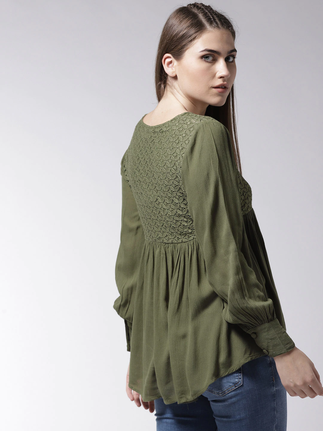 Women Olive Green Top