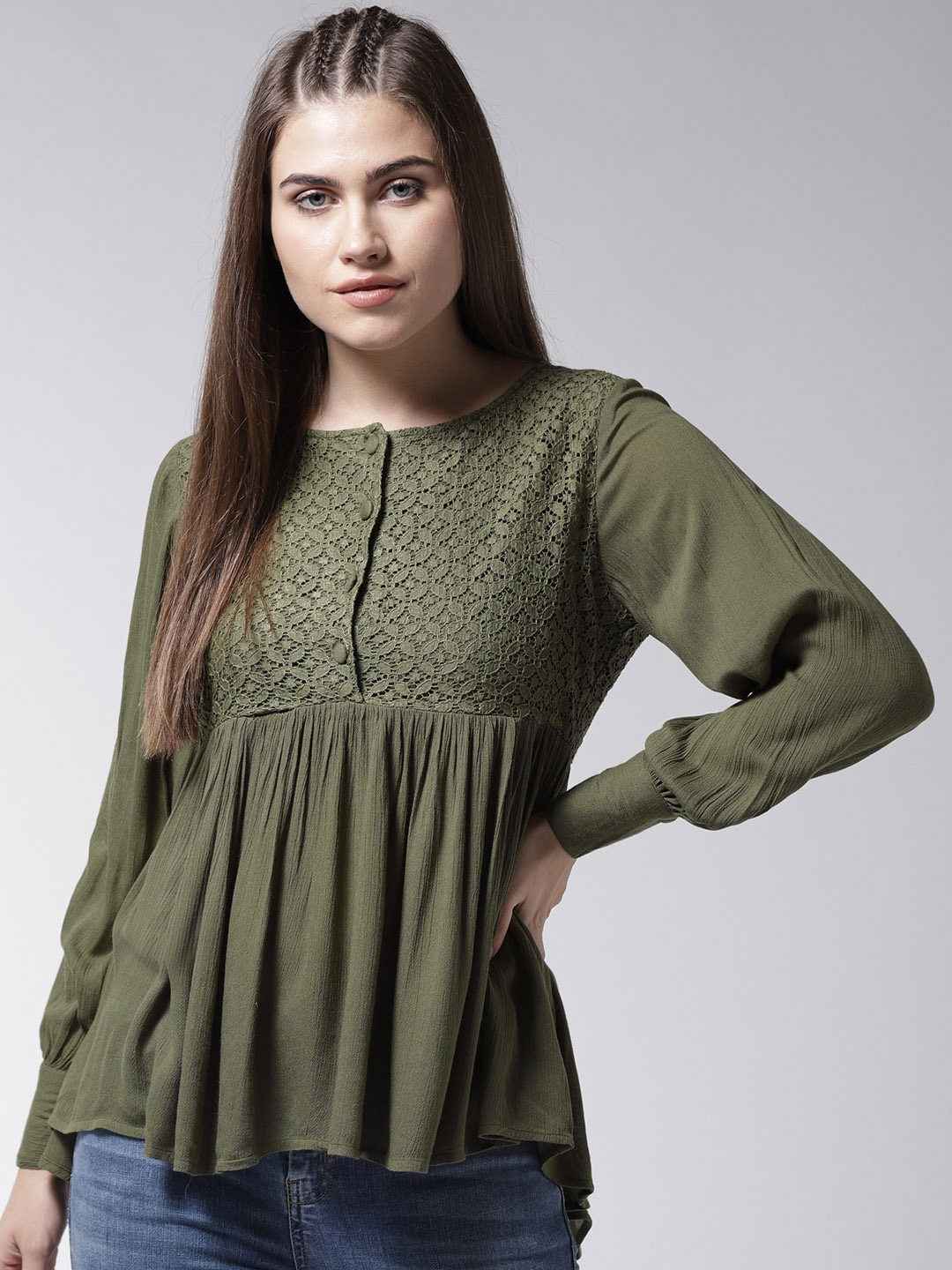 Women Olive Green Top