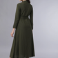 Women Olive Green Solid Shirt Dress