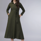 Women Olive Green Solid Shirt Dress