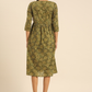 Women Olive Green & White Floral Dress