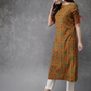 Women Orange & Green Kurta