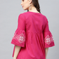 Women Pink Embroidered Cotton Top
