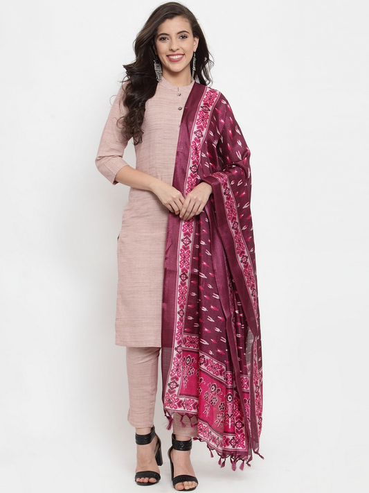 Women Pink Solid Kurta Set