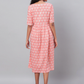 Women Pink Printed A-Line Dress