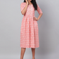 Women Pink Printed A-Line Dress