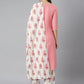 Women Pink & Off-White Yoke Design Kurta Set