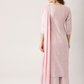 Women Pink & Silver Printed Kurta Set
