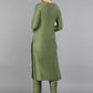 Women Polysilk Green Kurta set with Embroidered works