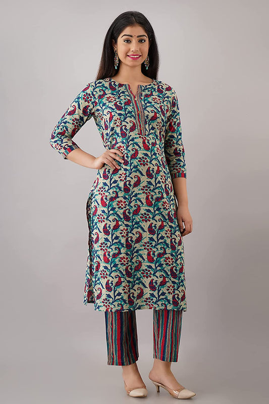 Women Printed Cotton Kurta set