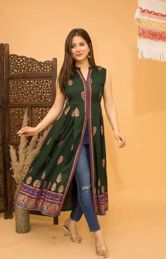 Women Printed Viscose Rayon Kurta