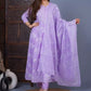 Women Purple Cotton Anarkali Kurta set