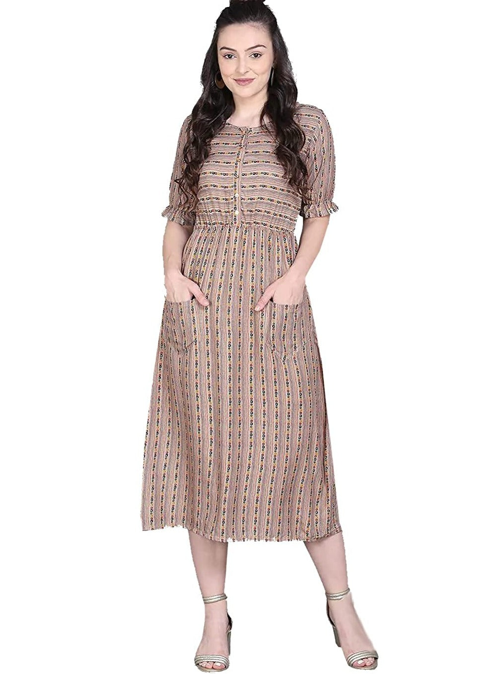 Women Rayon Casual Wear Western Maxi Dress