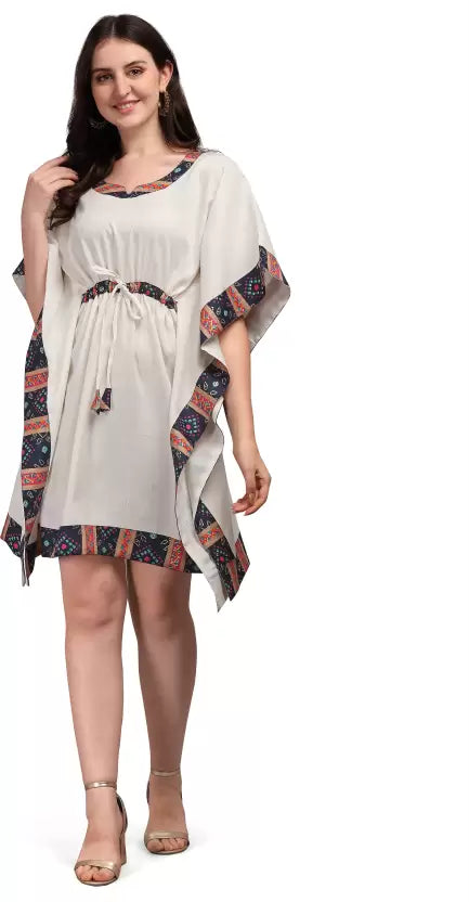 Women Rayon Kaftan White