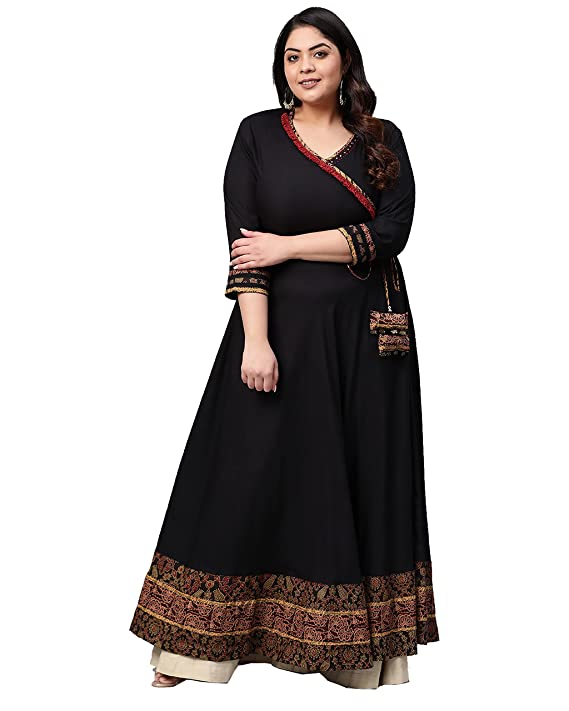 Women Anarkali Tie-Side Rayon Kurta