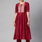 Women Red Cotton Silk Kurta set