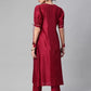 Women Red Cotton Silk Kurta set