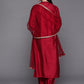 Women Red Floral Embroidered Sequinned Kurta Set