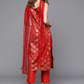 Women Red & Gold Kurta Set
