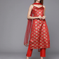 Women Red & Gold Kurta Set