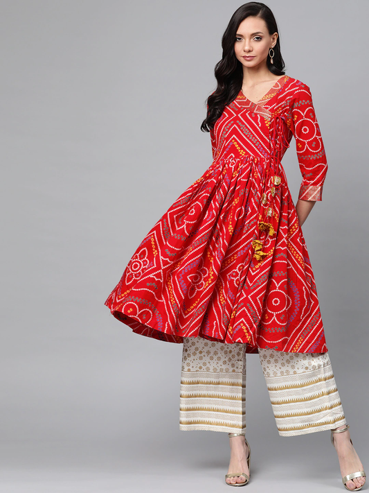 Women Bandhani Printed Kurta Set