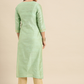 Women Sea Green Embroidered Kurta