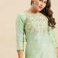 Women Sea Green Embroidered Kurta