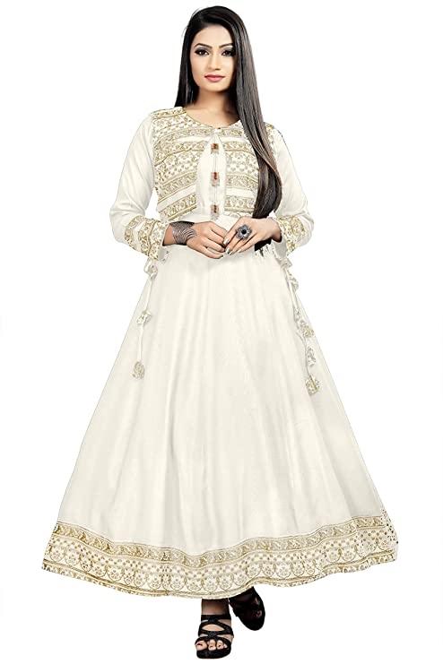 Women Self Design Anarkali Rayon Kurti