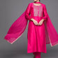 Women Pink Silk Blend Kurta set