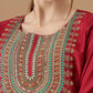 Women Red Silk Blend Kurta set