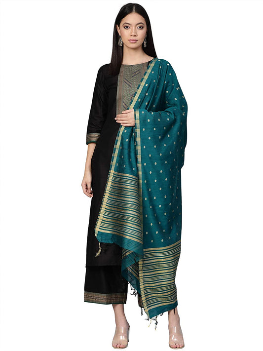 Women Black Straight Kurta Set
