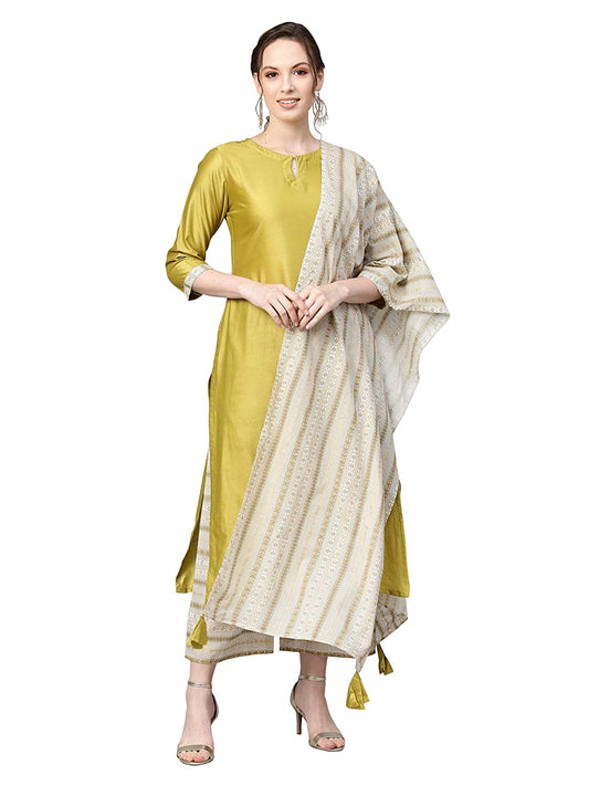 Women Solid Straight Kurta Set